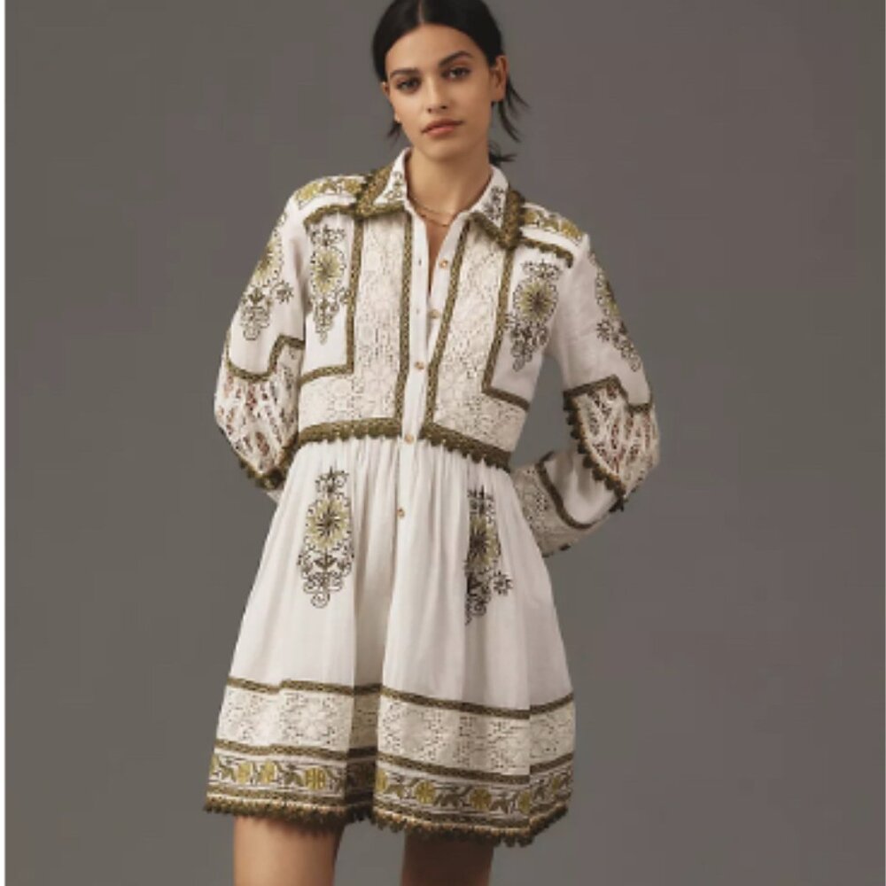 Anthropologie Embroidered Dress